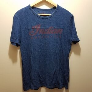 Lucky Brand Indian Motorcycle Men's Small Blue Graphic Shirt